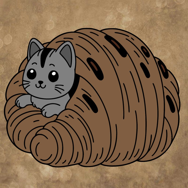 cat in a croissant
