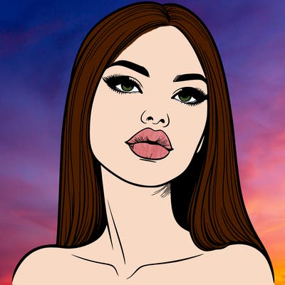 realistic woman with full lips