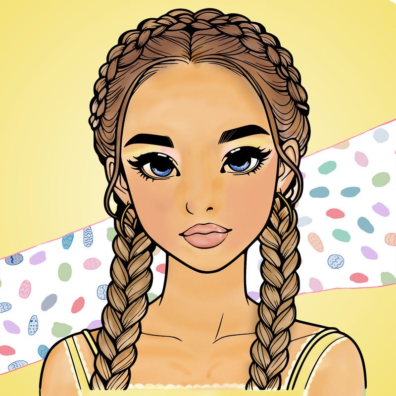 realistic girl with braids