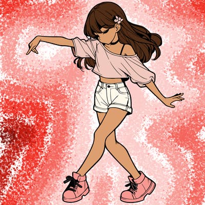 realistic girl danceing