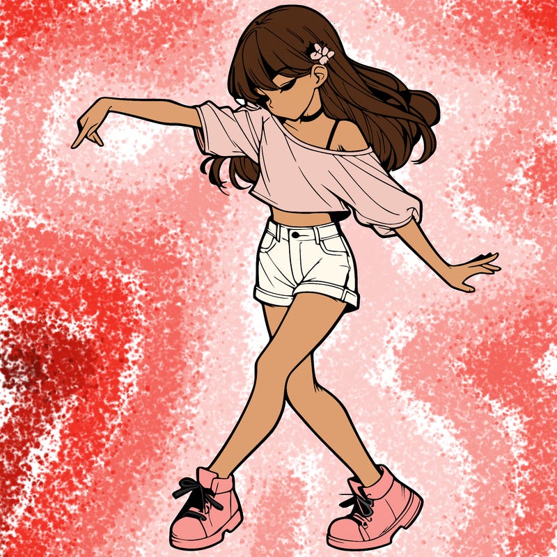 realistic girl danceing