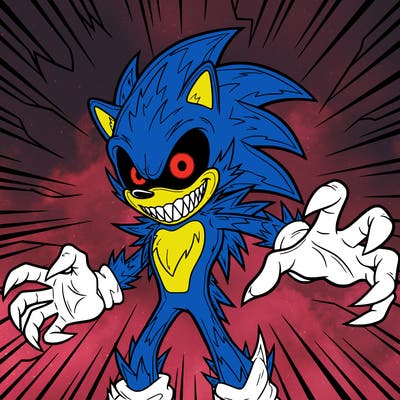 scary sonic with red eyes
