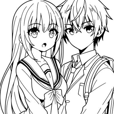 anime girl and boy
