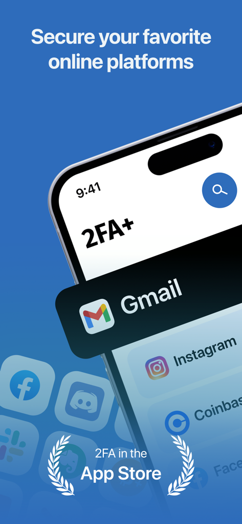 Aplicativo Duo Mobile Authenticator 2FA mostrando segurança para contas Gmail Instagram e Coinbase