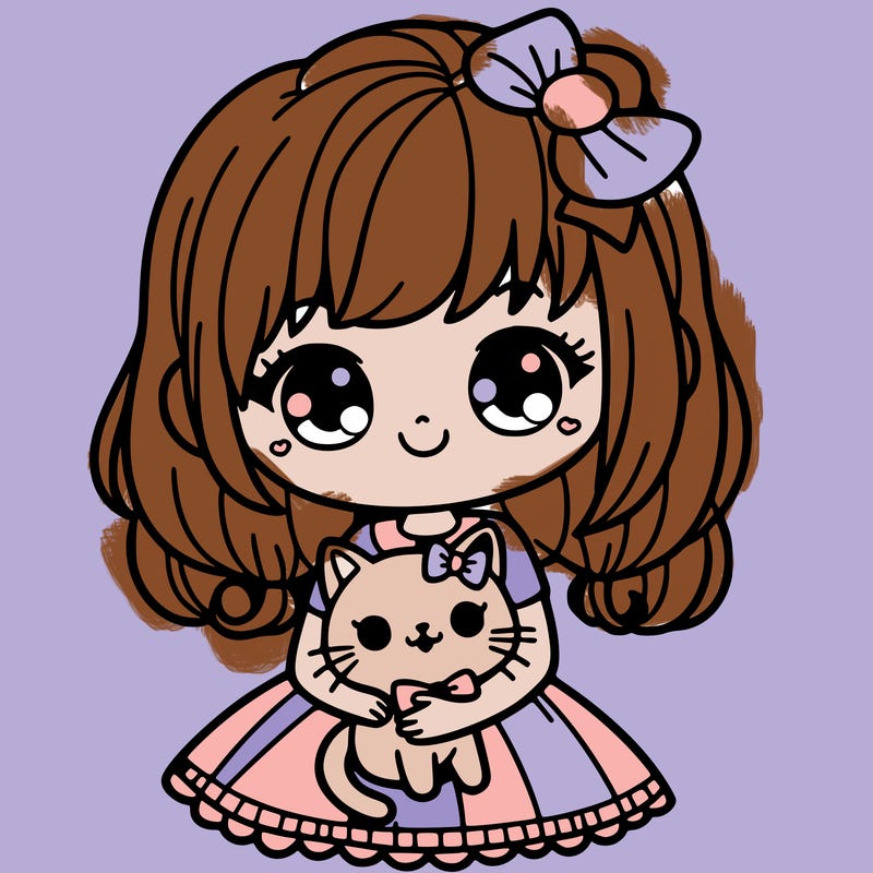 cute girl holding kitty