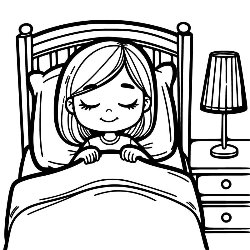 girl sleeping in bed