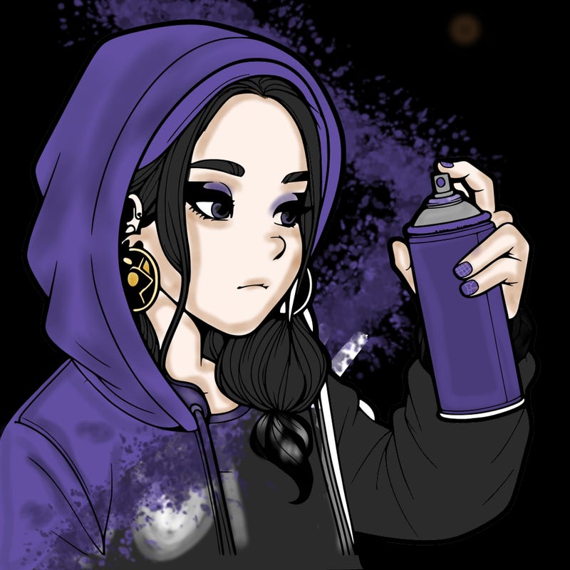 a realistic girl, spray painting