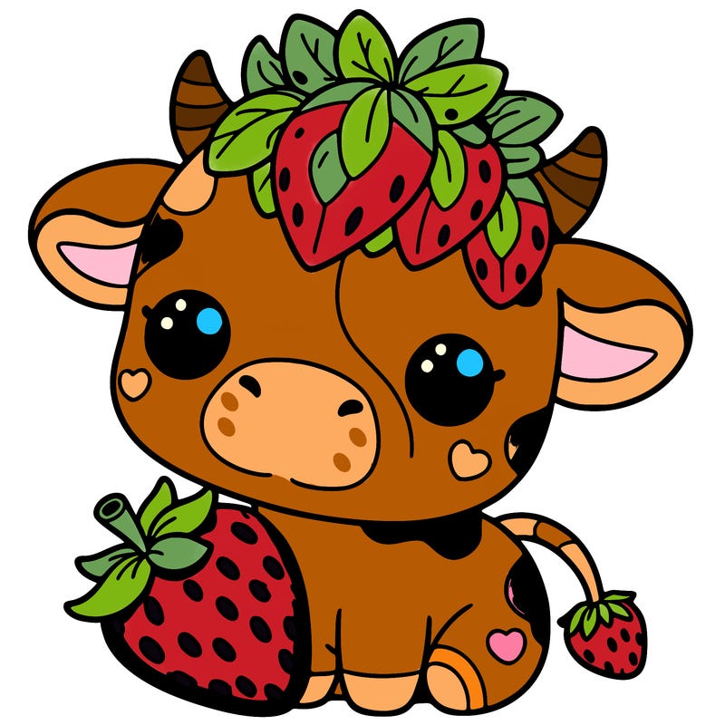 cute strawberry cow