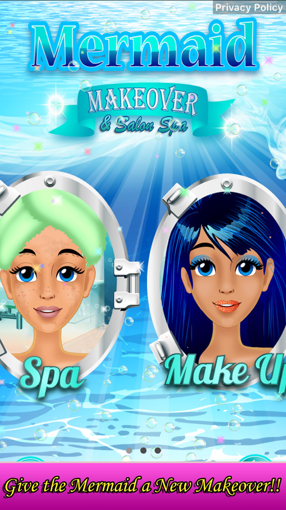 Mermaid Makeover & Salon Spa - Mermaid Makeover and Salon Spa game menu with spa and makeup choices