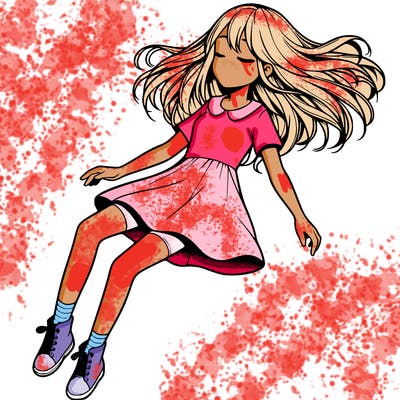 realistic girl floating