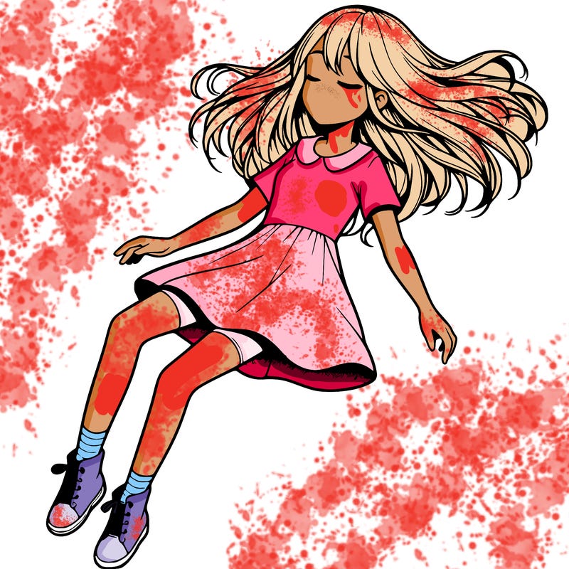 realistic girl floating