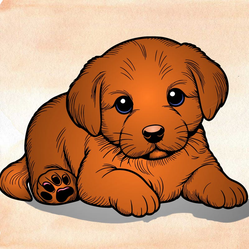 a cute realistic puppy