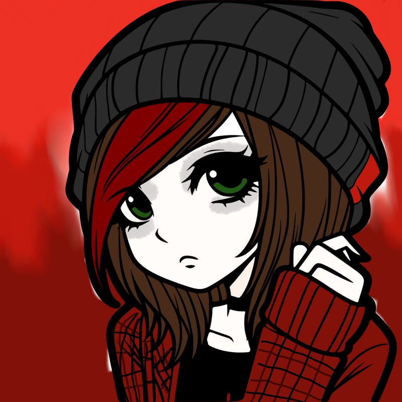 emo girl with beanie