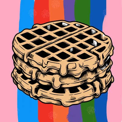 waffle in a detailed and realistic style