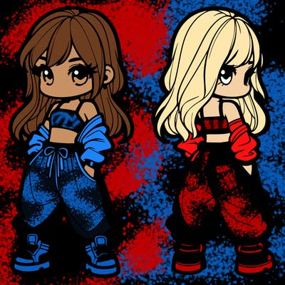 girl in crop top and baggy pants