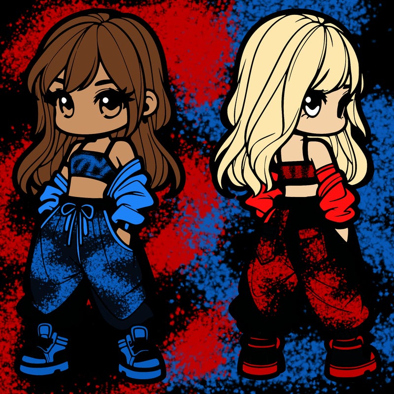 girl in crop top and baggy pants