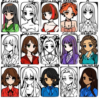 girls that look diffrent anime