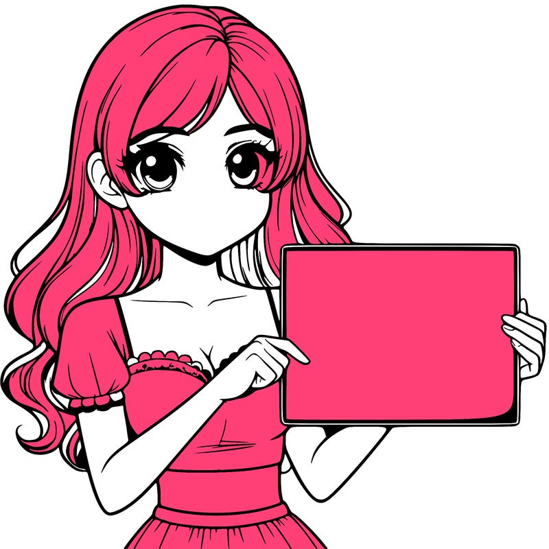 realistic pretty girl holding blank sign