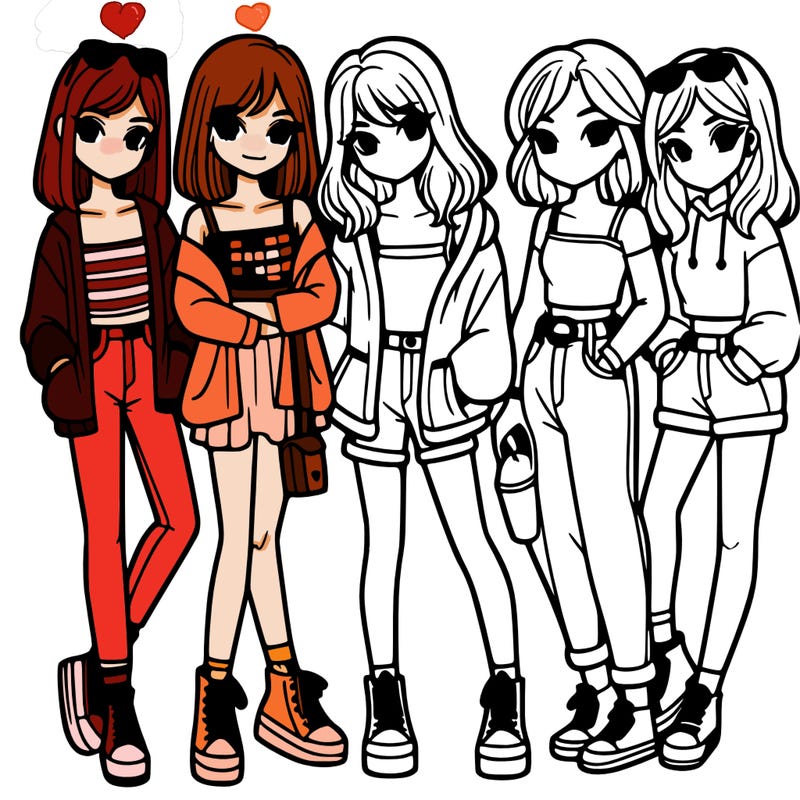 a group of girls teenagers