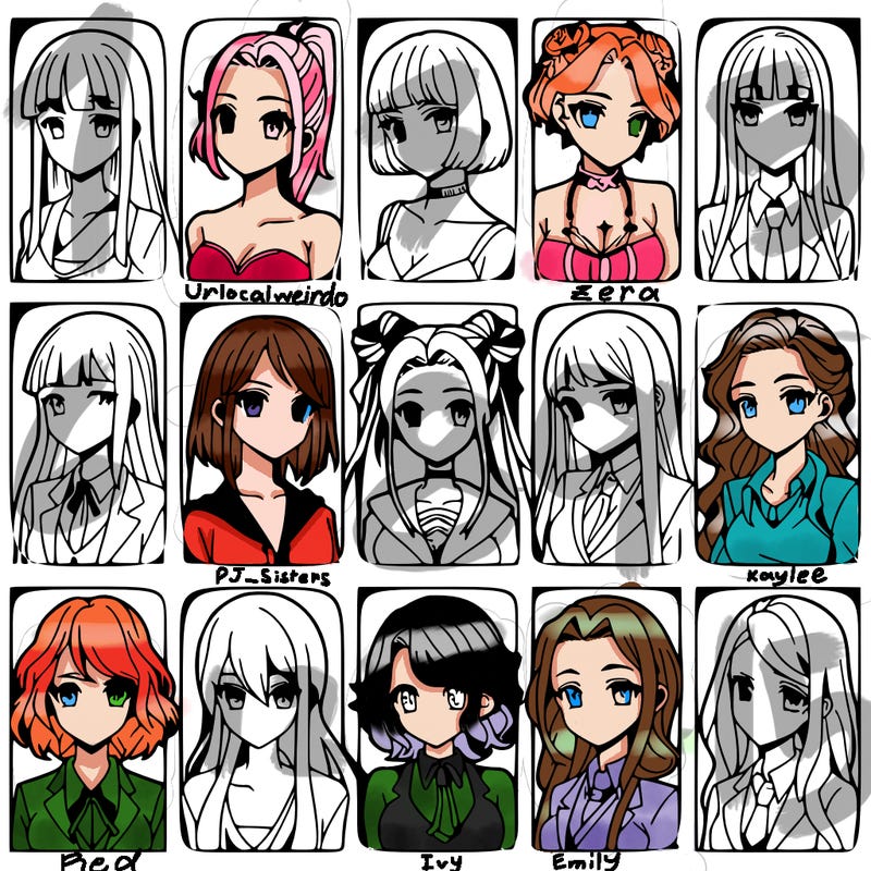 girls that look diffrent anime