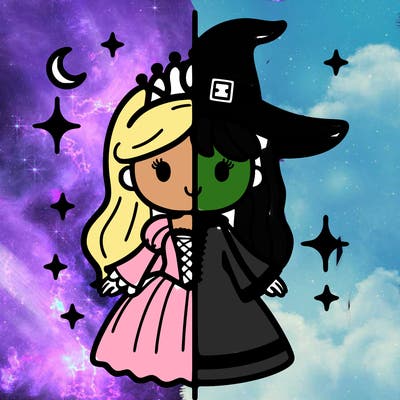 split princess and witch