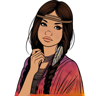 realistic native american woman
