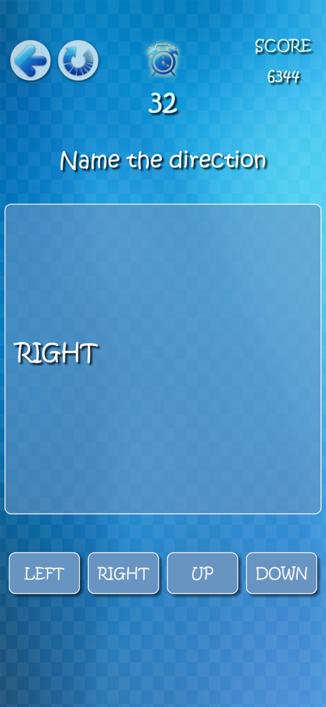 Una captura de pantalla de la aplicación Brain Trainer con un ejercicio cognitivo en el que el usuario debe nombrar la dirección que se muestra en la pantalla