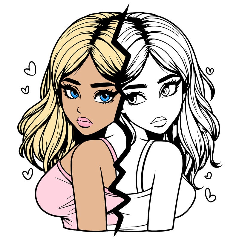 realistic girl split