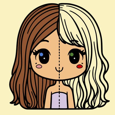 half long hair half short hair girl