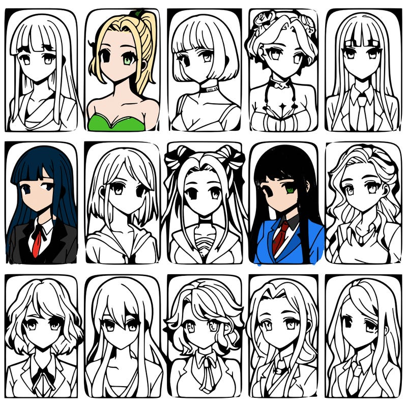 girls that look diffrent anime