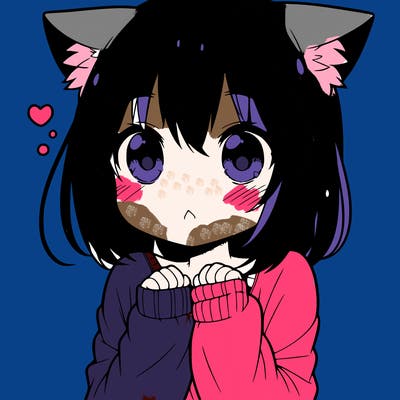 shy anime catgirl