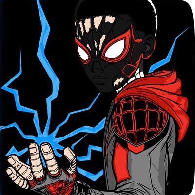 realistic miles morales with electrical powers