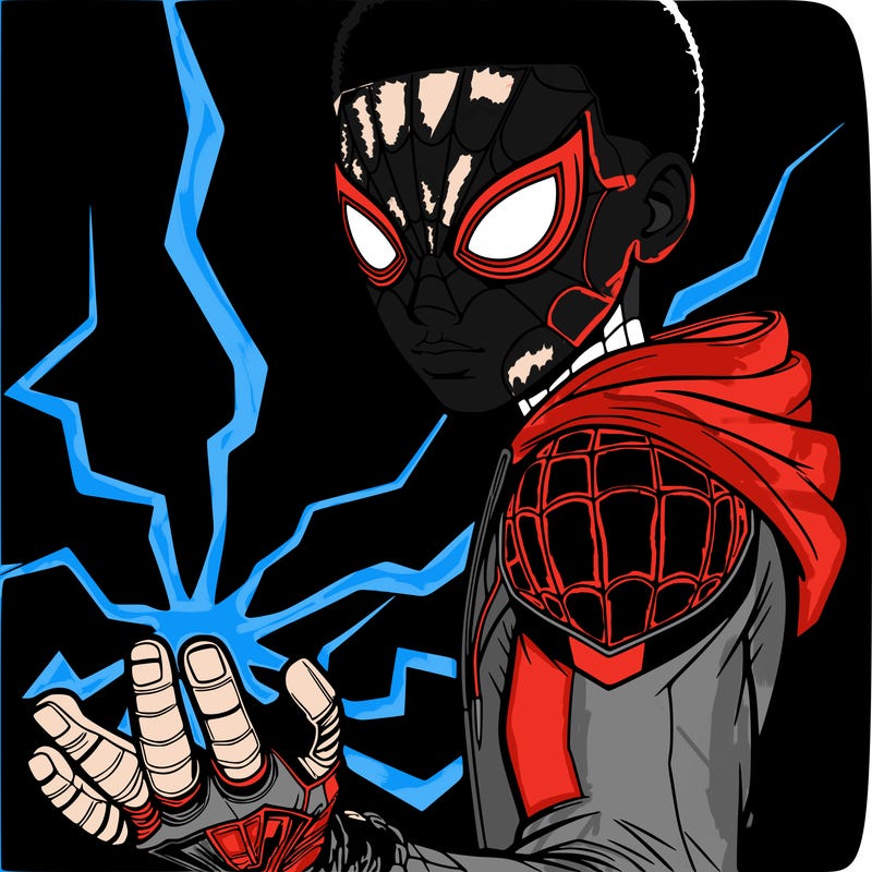 realistic miles morales with electrical powers