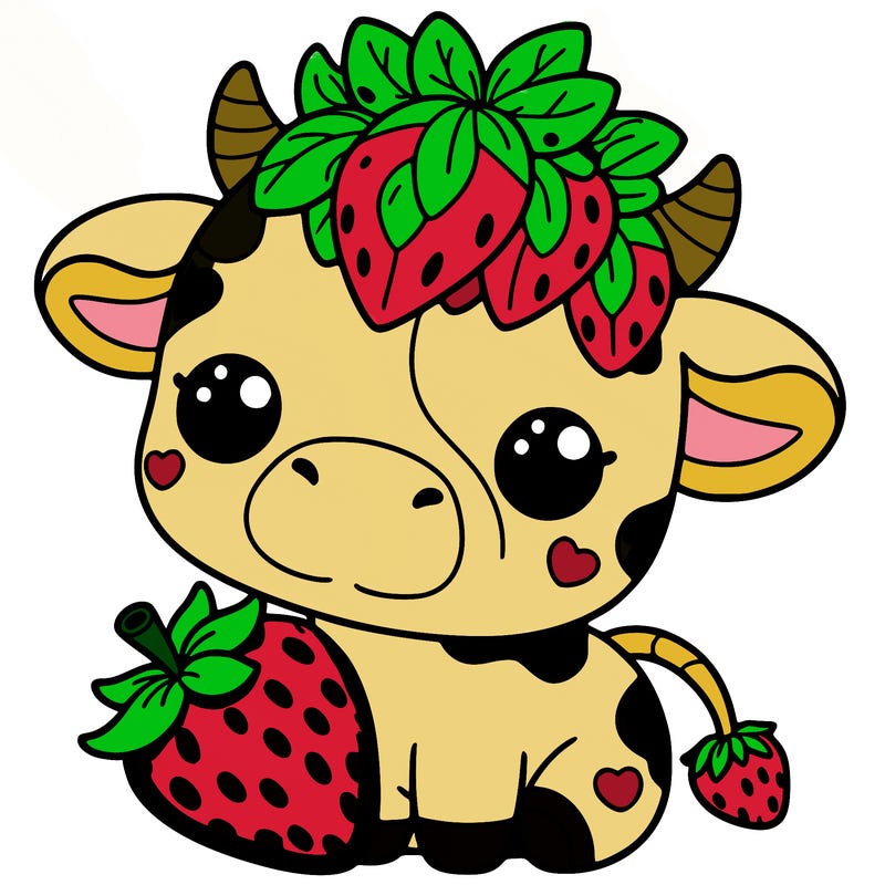 cute strawberry cow