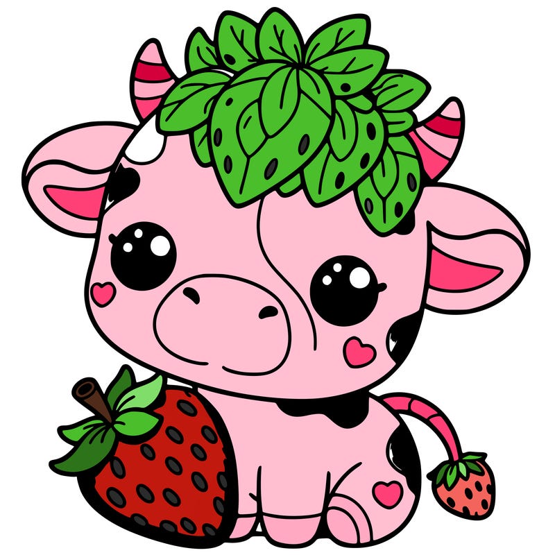 cute strawberry cow