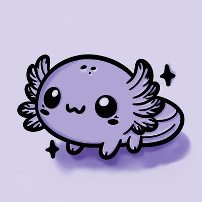 cute easy baby axolotl