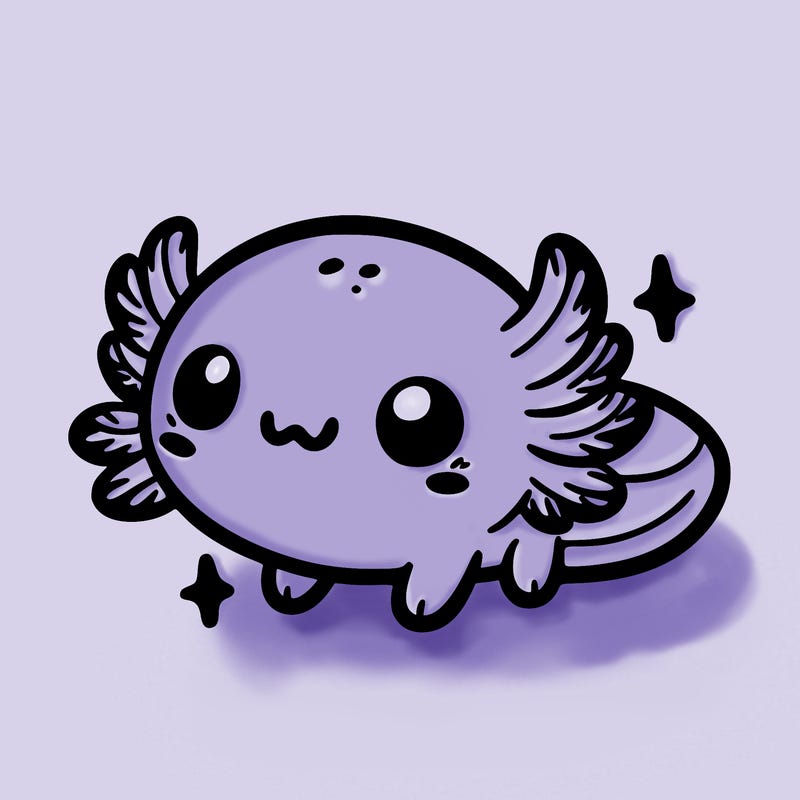 cute easy baby axolotl