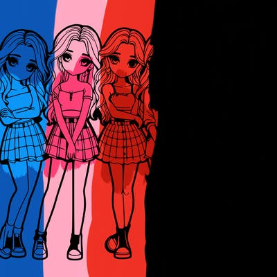 a group of girls realistic