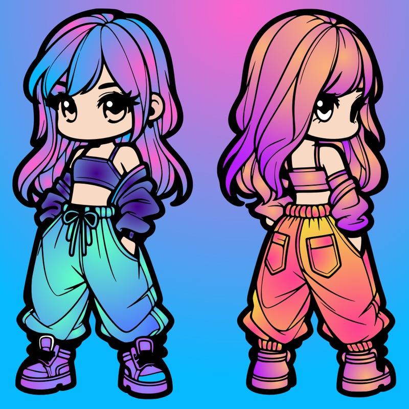 girl in crop top and baggy pants