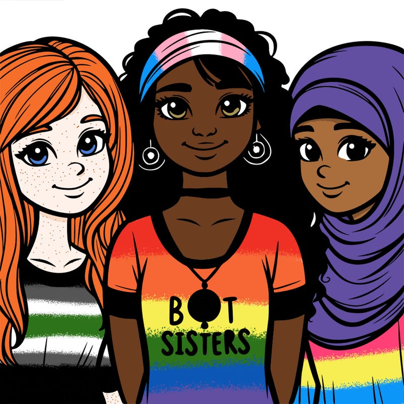 three sisters with a best sisters necklace