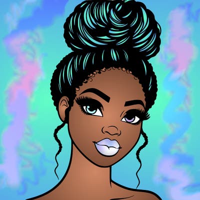 beautiful black woman with an up do hairstyle