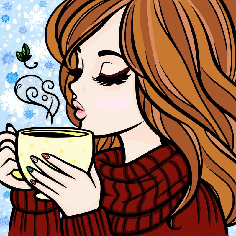 woman drinking coffee