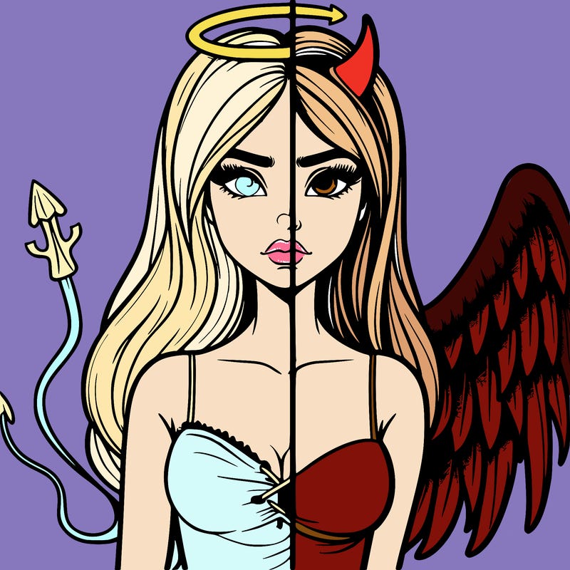 devil vs angel realistic girl