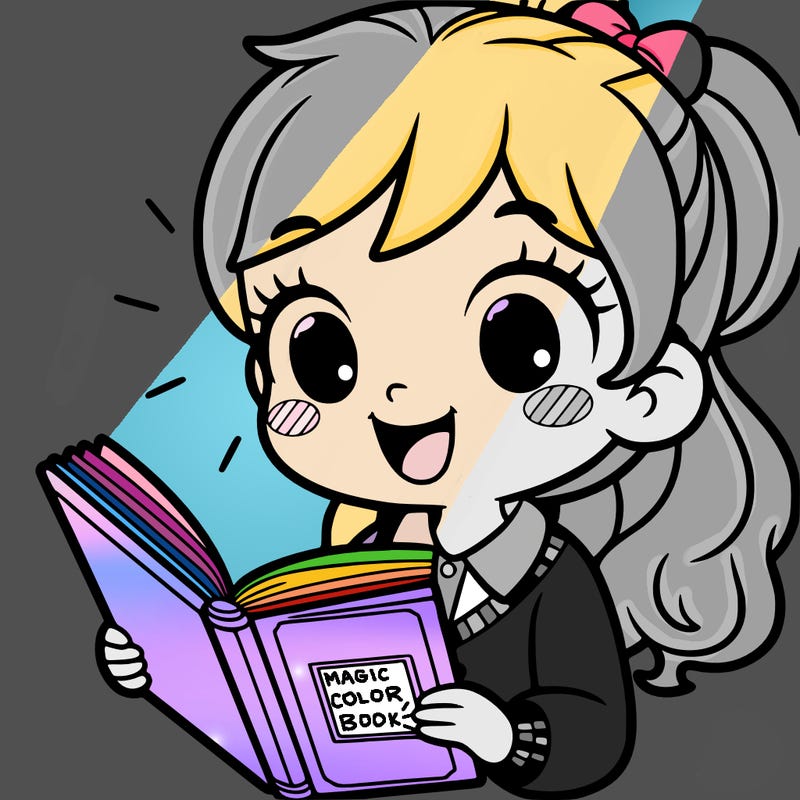 girl studying a book happily