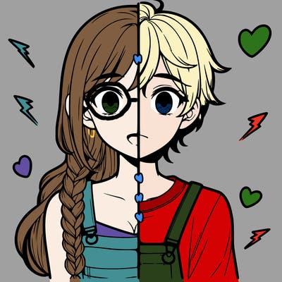 realistic girl boy split