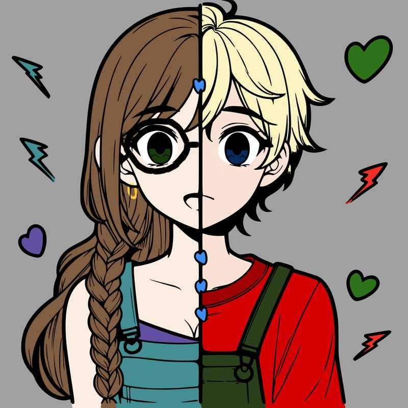 realistic girl boy split