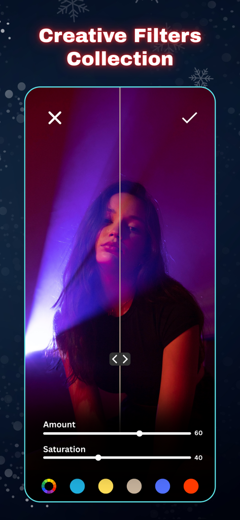 PhotoRoom+ - PhotoRoom plus app interface showing creative filter collection and adjustment controls