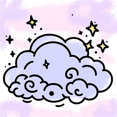 pink starry cloud sky