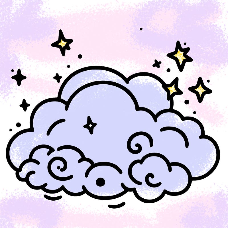 pink starry cloud sky
