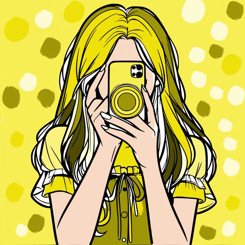 a realistic girl holding her phone taking pictures